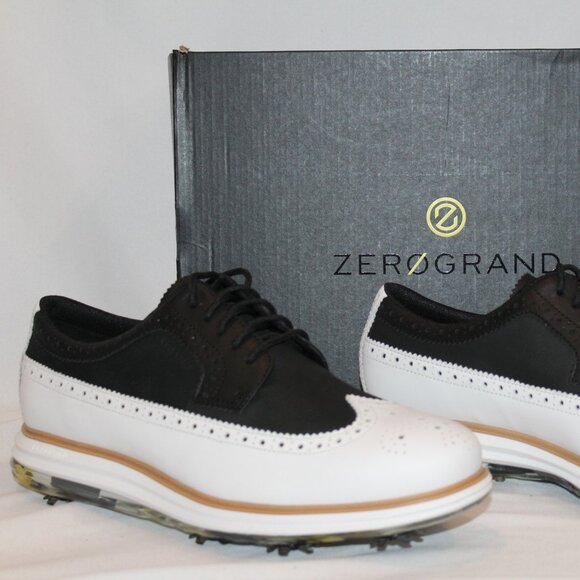 NIB COLE HAAN MEN'S ZEROGRAND OG TOUR‎ GOLD SHOES WHITE BLACK - Picture 4 of 8